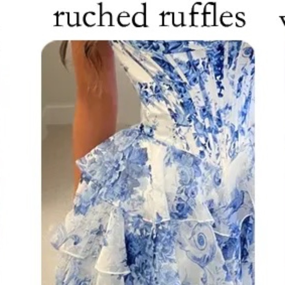 BABYONLINE STRAPLESS CHIFFON A-LINE PROM DRESS BLUE XS - Picture 13 of 15